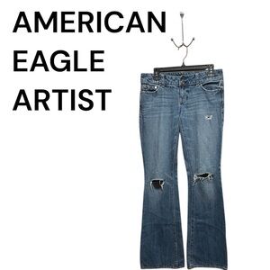 AMERICAN EAGLE BLUE JEANS SIZE 4 WITH 32” INSEAM GENTLY WORN